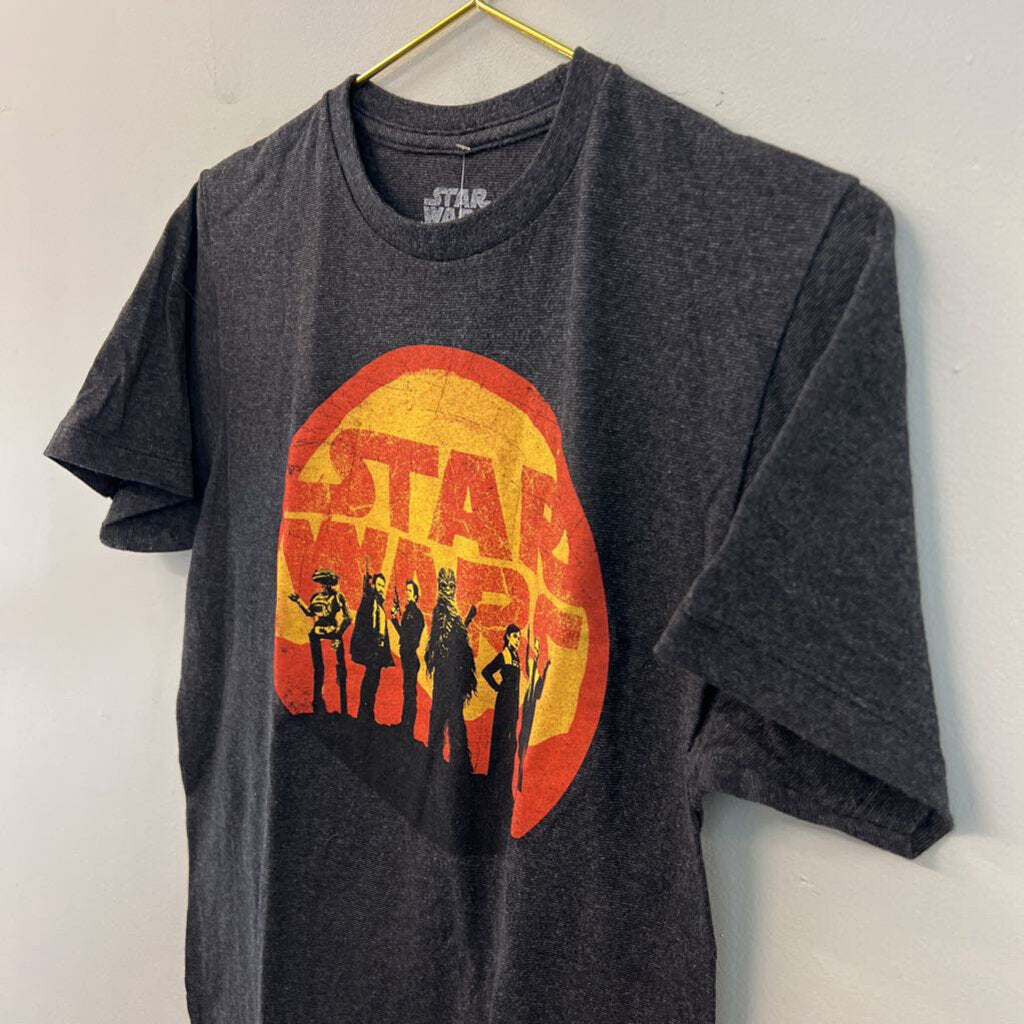 Star Wars Grey/ Orange Short Sleeve Graphic Tee Medium