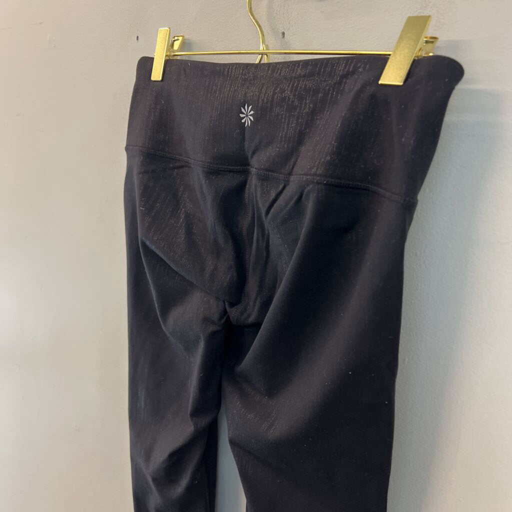 Athleta Black Sheen Cropped Leggings Small