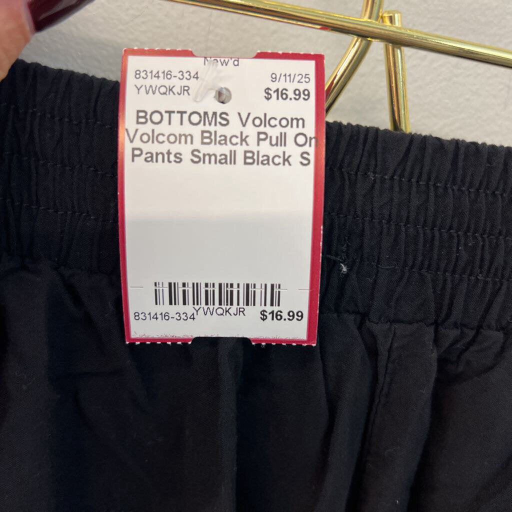 Volcom Black Pull On Pants Small