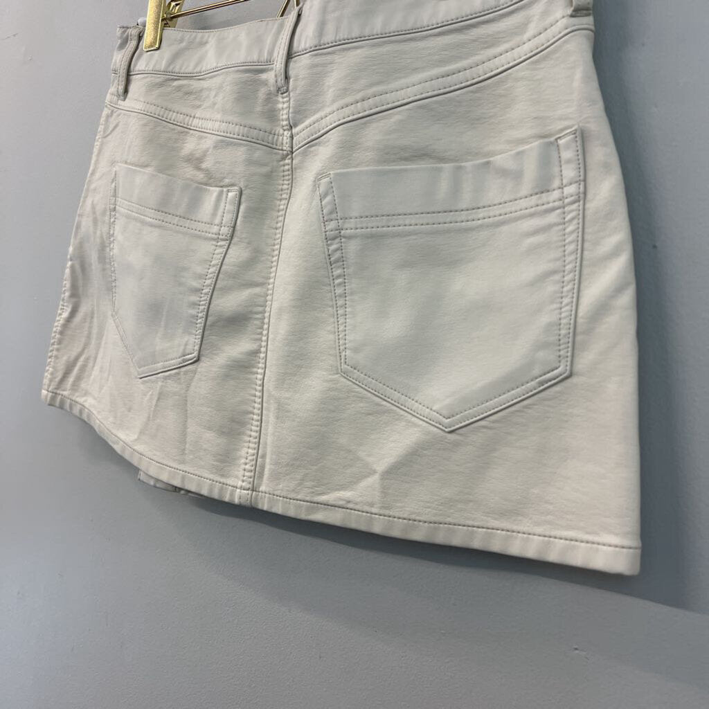 We The Free Cream Leather Wrap Mini Skirt 28