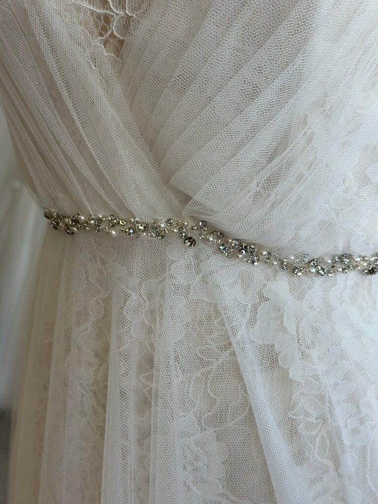 Jasmine Collection Ivory/ Champagne Lace Bridal Gown With Ivory Tulle Overlay 14