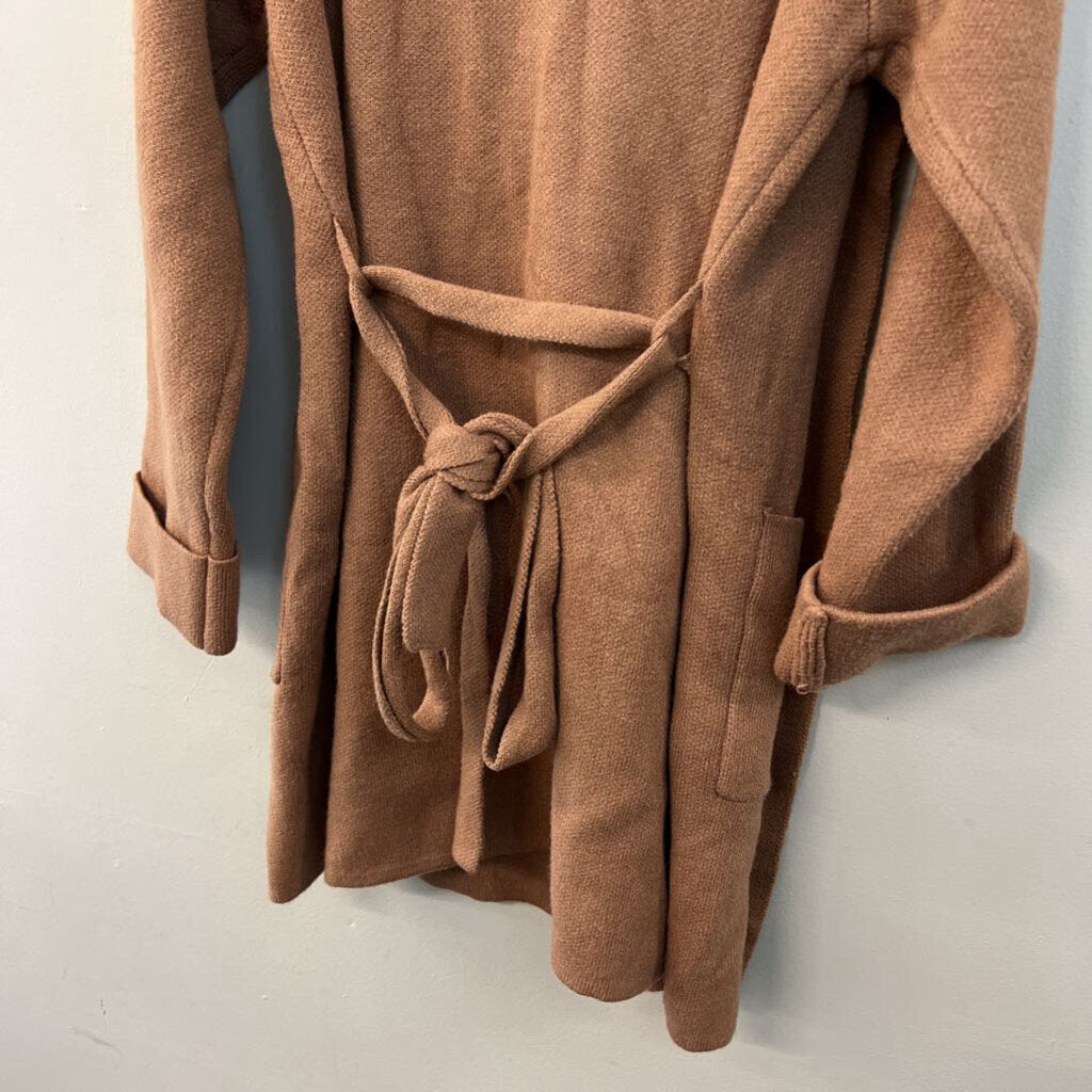 Gilli Brown Knit Long Sleeve Tie Waist Cardigan Sweater Large