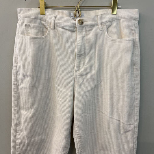 Loft White Corduroy Wide Leg Pants 32