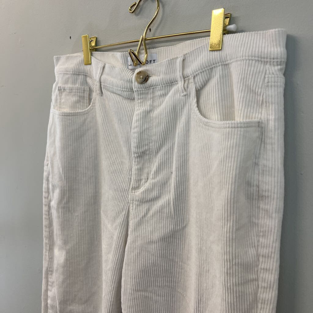 Loft White Corduroy Wide Leg Pants 32
