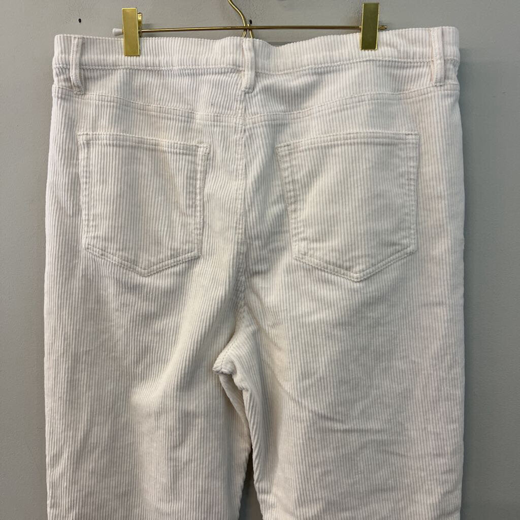Loft White Corduroy Wide Leg Pants 32