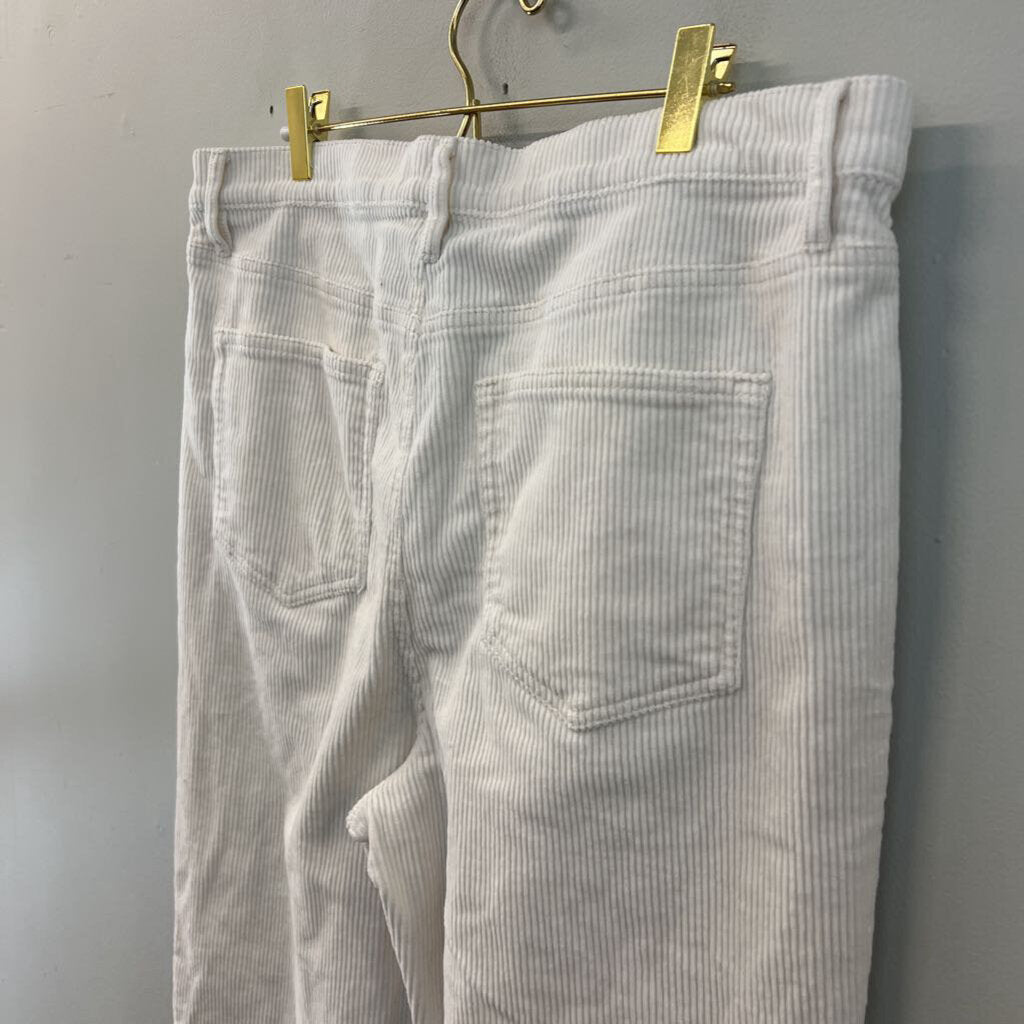 Loft White Corduroy Wide Leg Pants 32