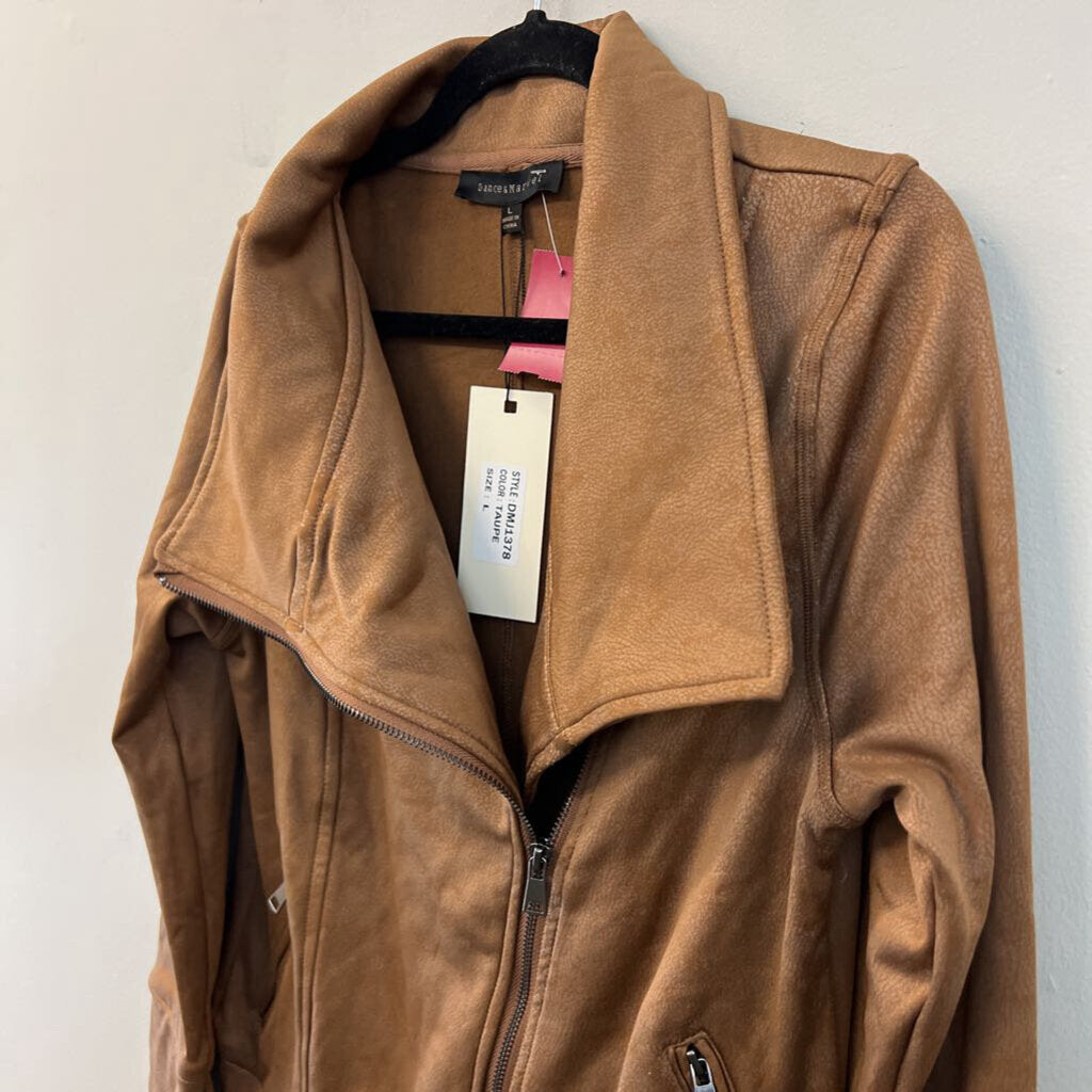 Dance and Marvel Brown Moto Jacket Large