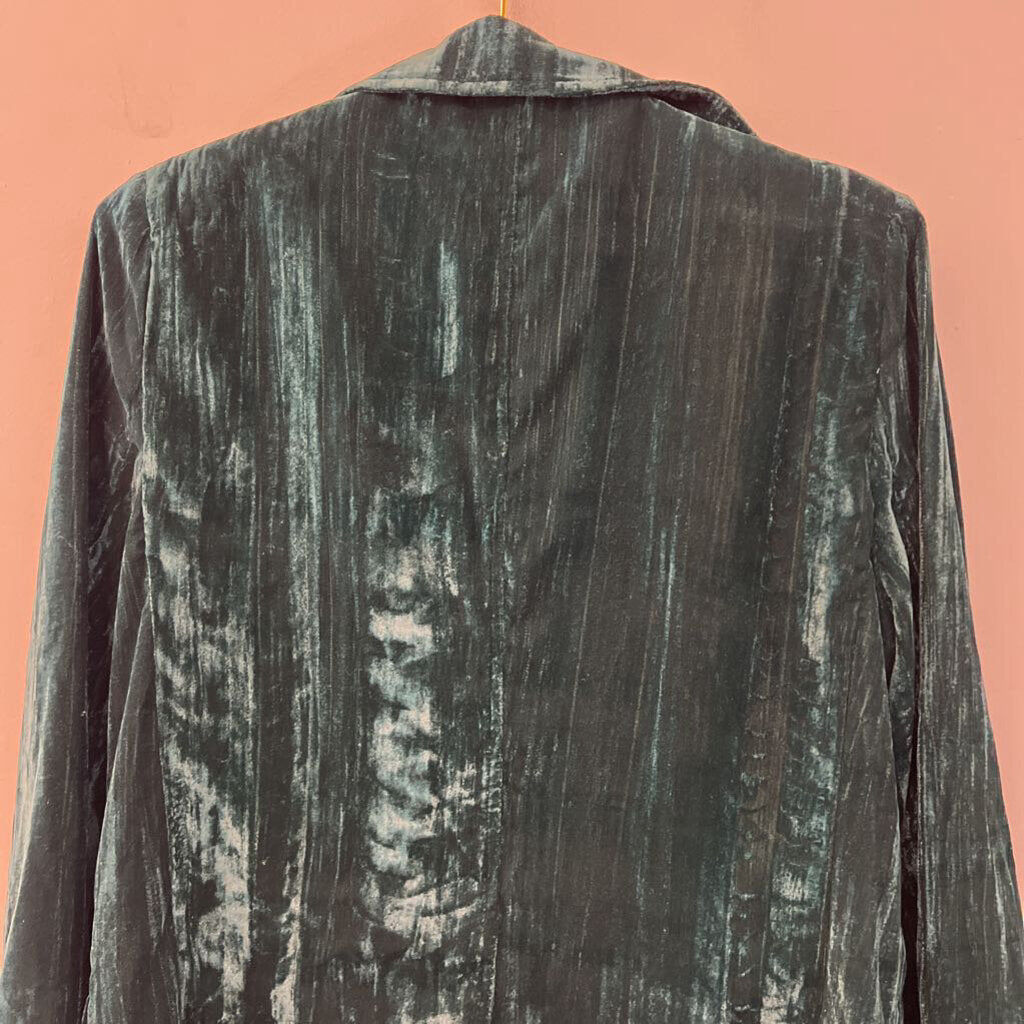 Cozy Co Green Velvet Long Sleeve Button Down Top Large
