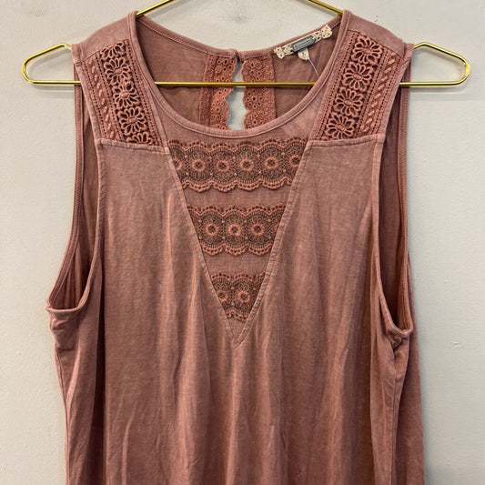 Gimmicks Pink Lace Detail Tank Top Large