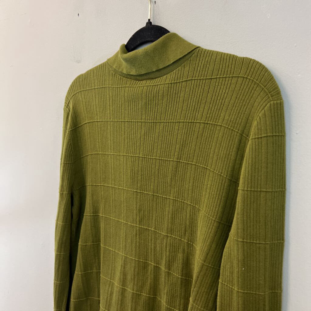 Cabi Green Textured Knit Long Sleeve Button Down Top Medium