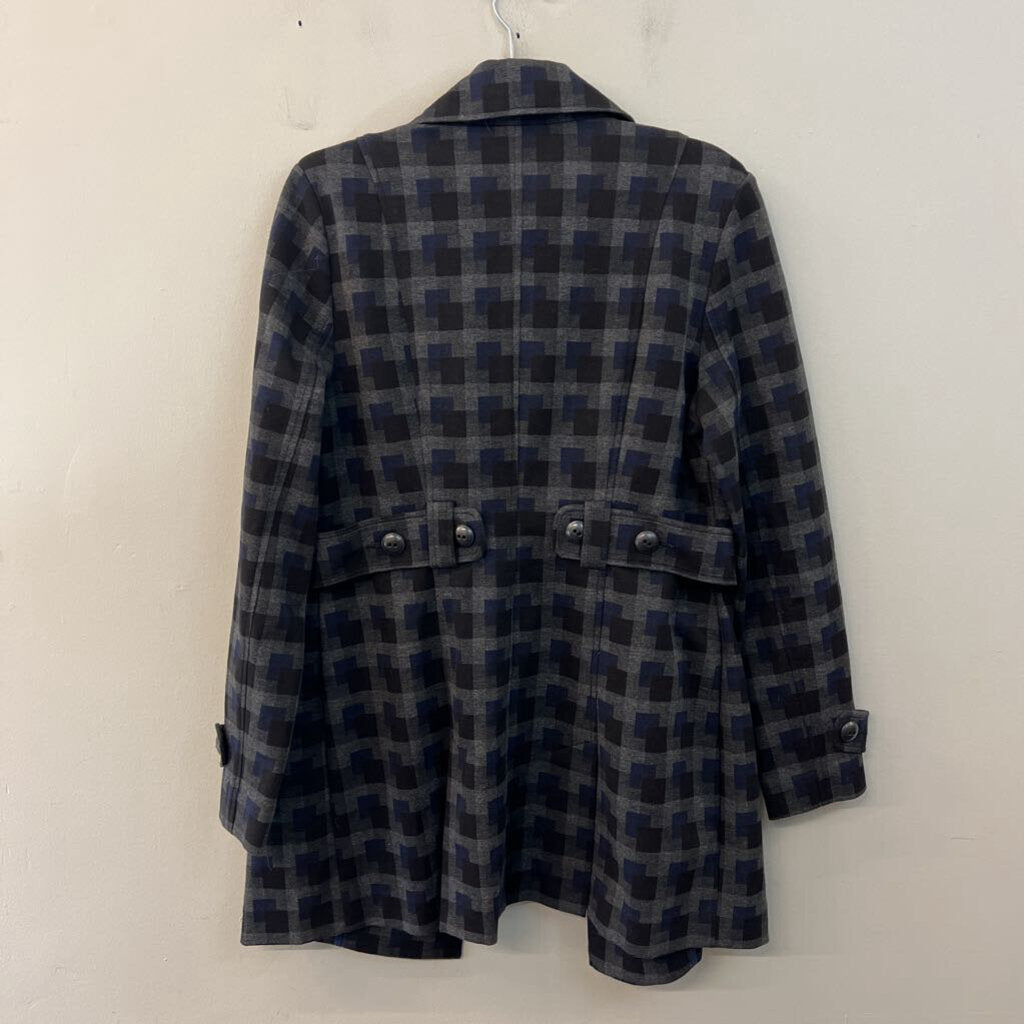 Cabi Grey/ Black/ Blue Print Lightweight Jacket Medium