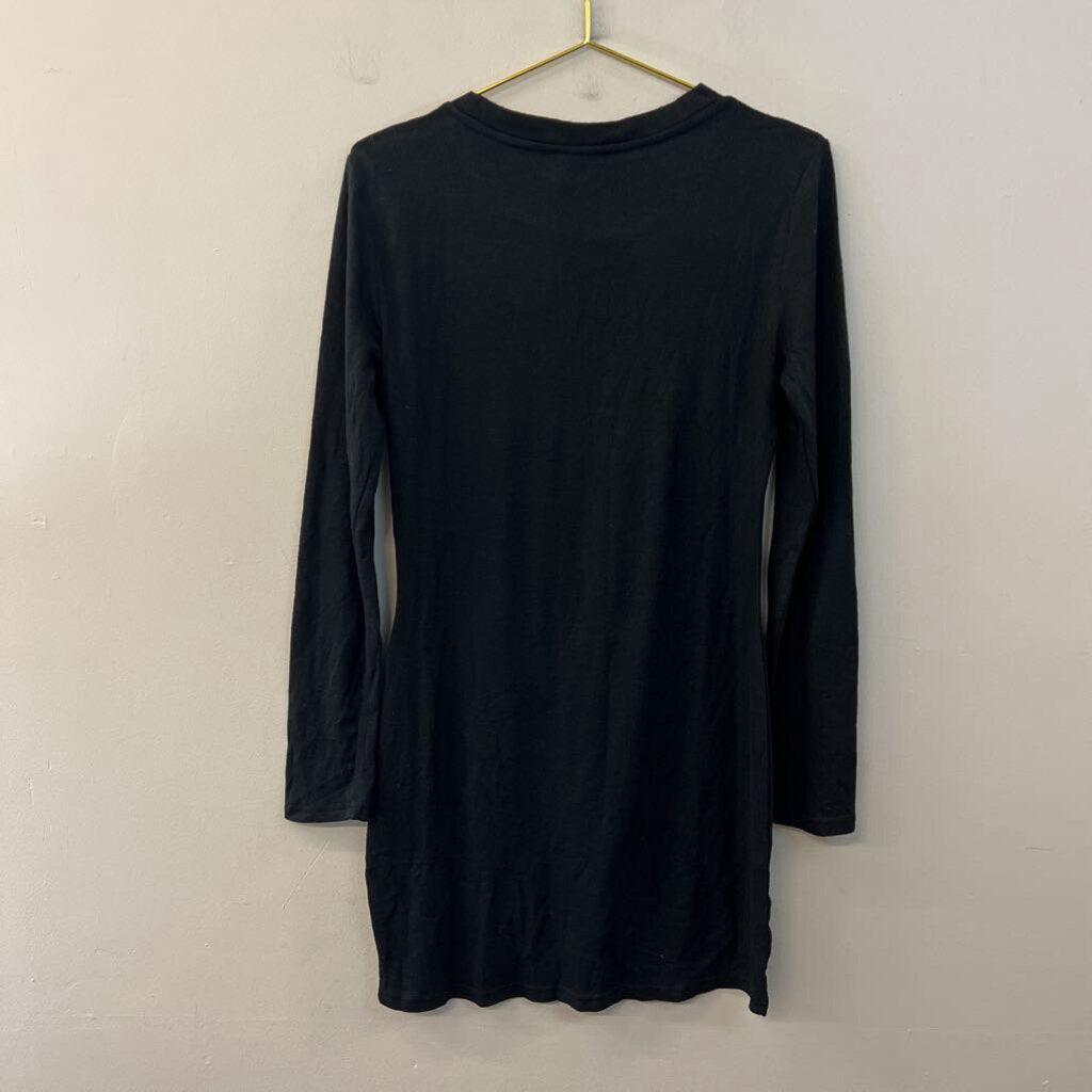 Listicle Black Long Sleeve Dress Large