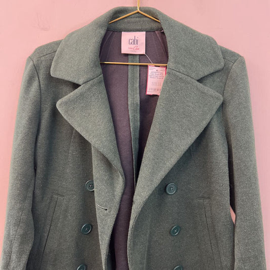 Cabi Green Knit Lightweight Jacket Medium