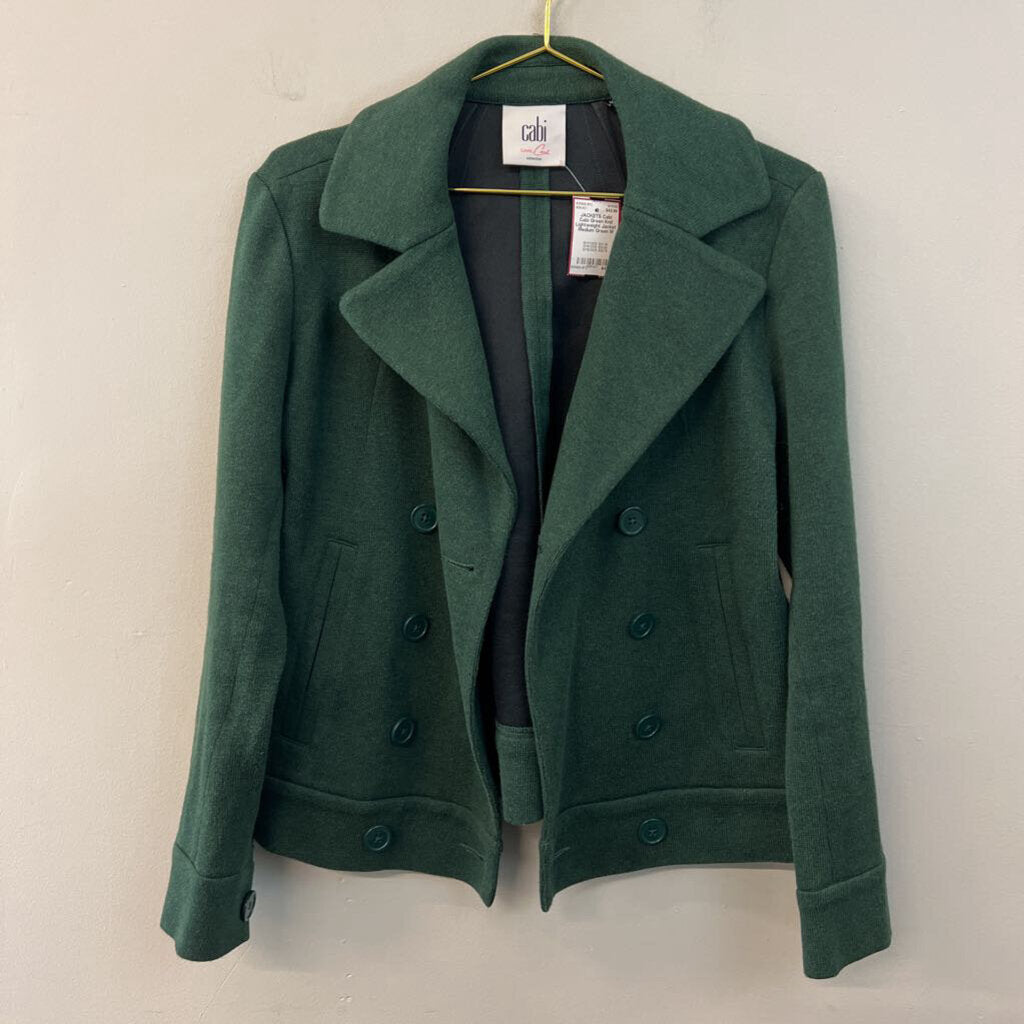 Cabi Green Knit Lightweight Jacket Medium