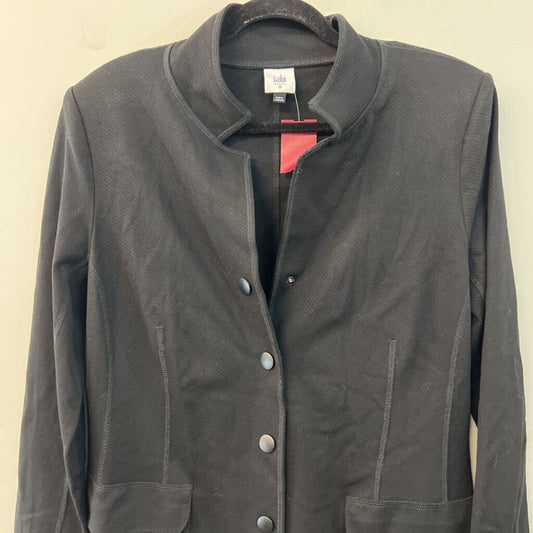 Cabi Black Textured Long Lightweight Jacket Medium