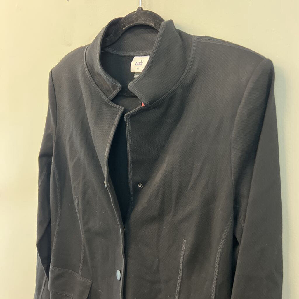 Cabi Black Textured Long Lightweight Jacket Medium