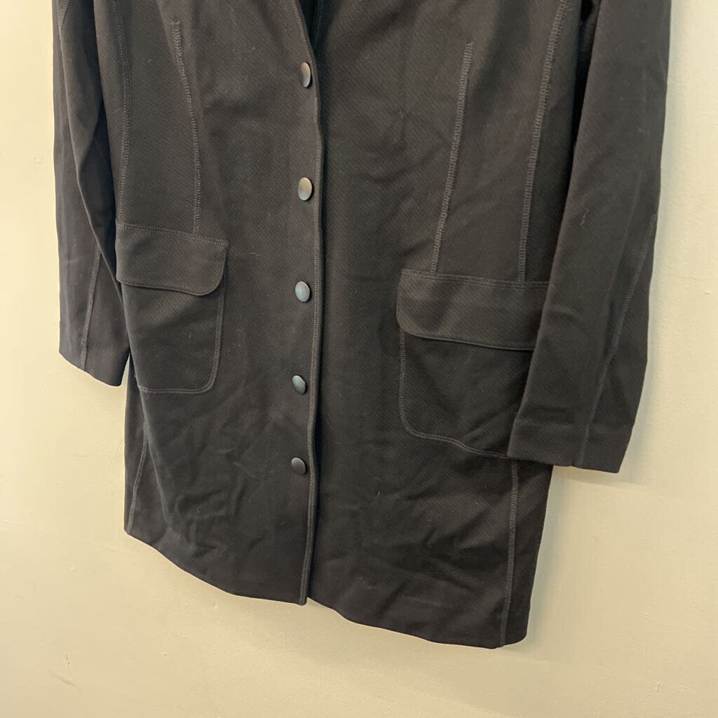 Cabi Black Textured Long Lightweight Jacket Medium