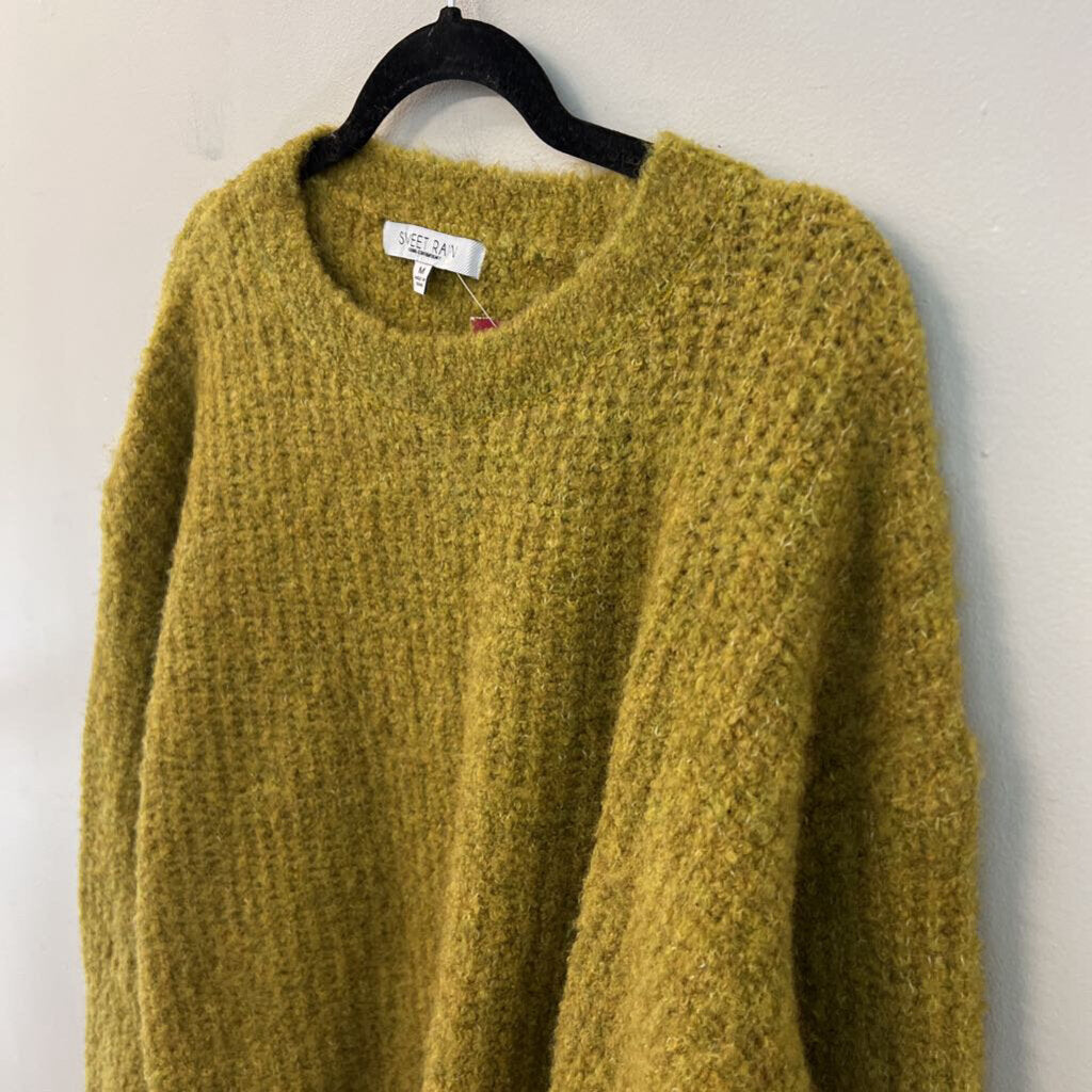 Sweet Rain Green Knit Long Sleeve Sweater Medium