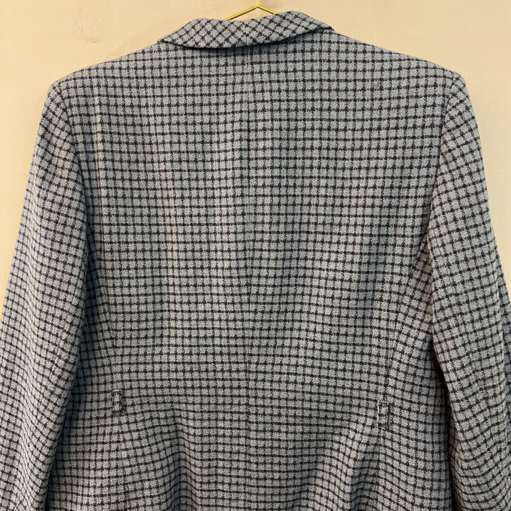 Jones New York Blue/ Navy Gingham Blazer Jacket Large