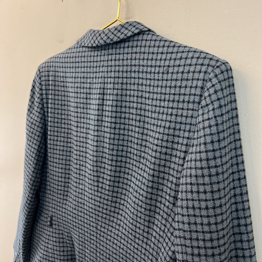 Jones New York Blue/ Navy Gingham Blazer Jacket Large