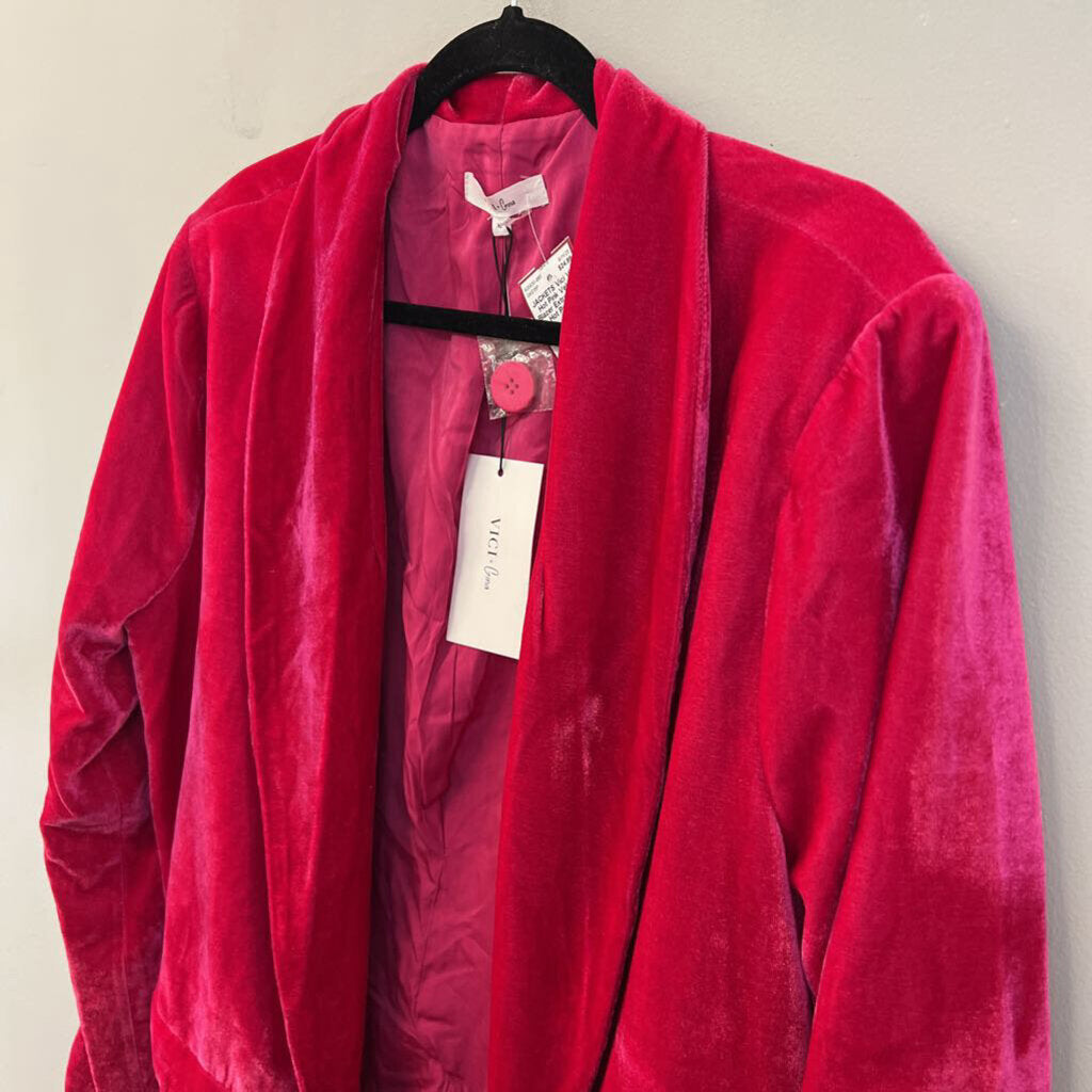 Vici Hot Pink Velvet Blazer Extra Large