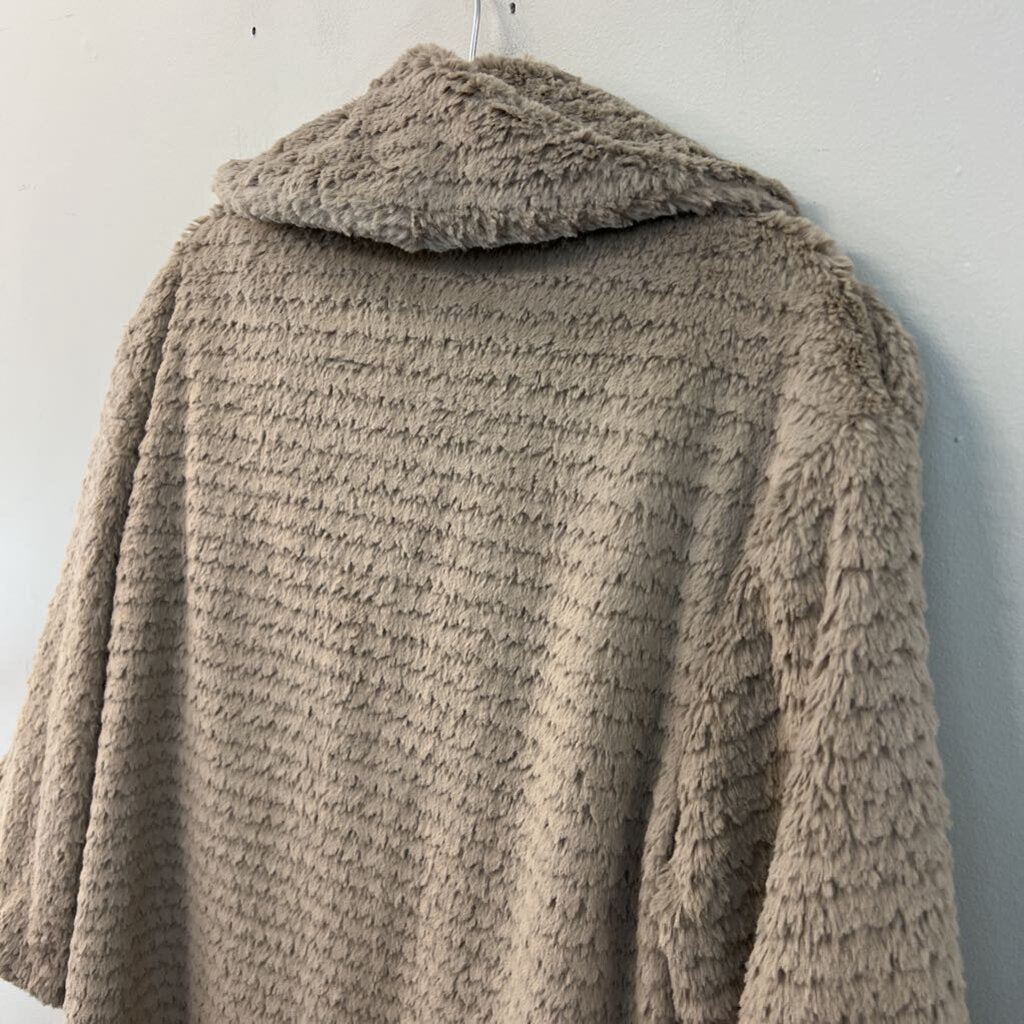 Vince Camuto Beige Faux Fur Long Jacket Large