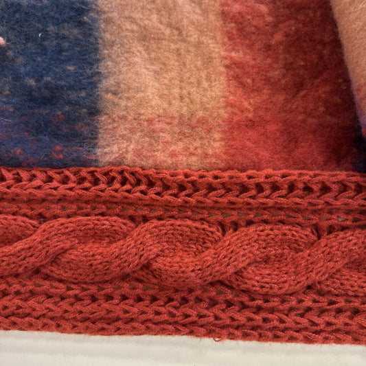 Orange/ Multi Soft Textured Knit Scarf