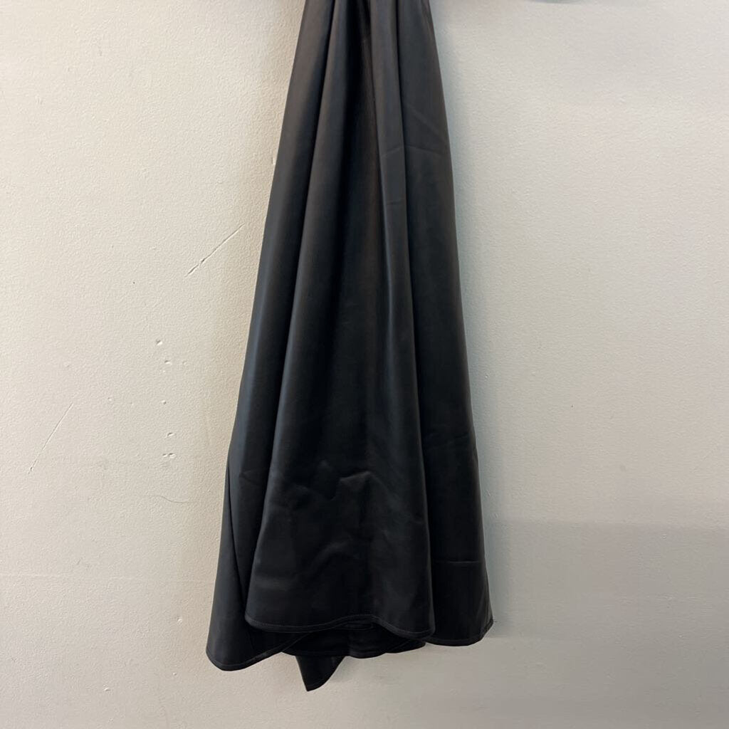 Jason Wu Black Faux Leather Cut Out Short Sleeve Dress Medium