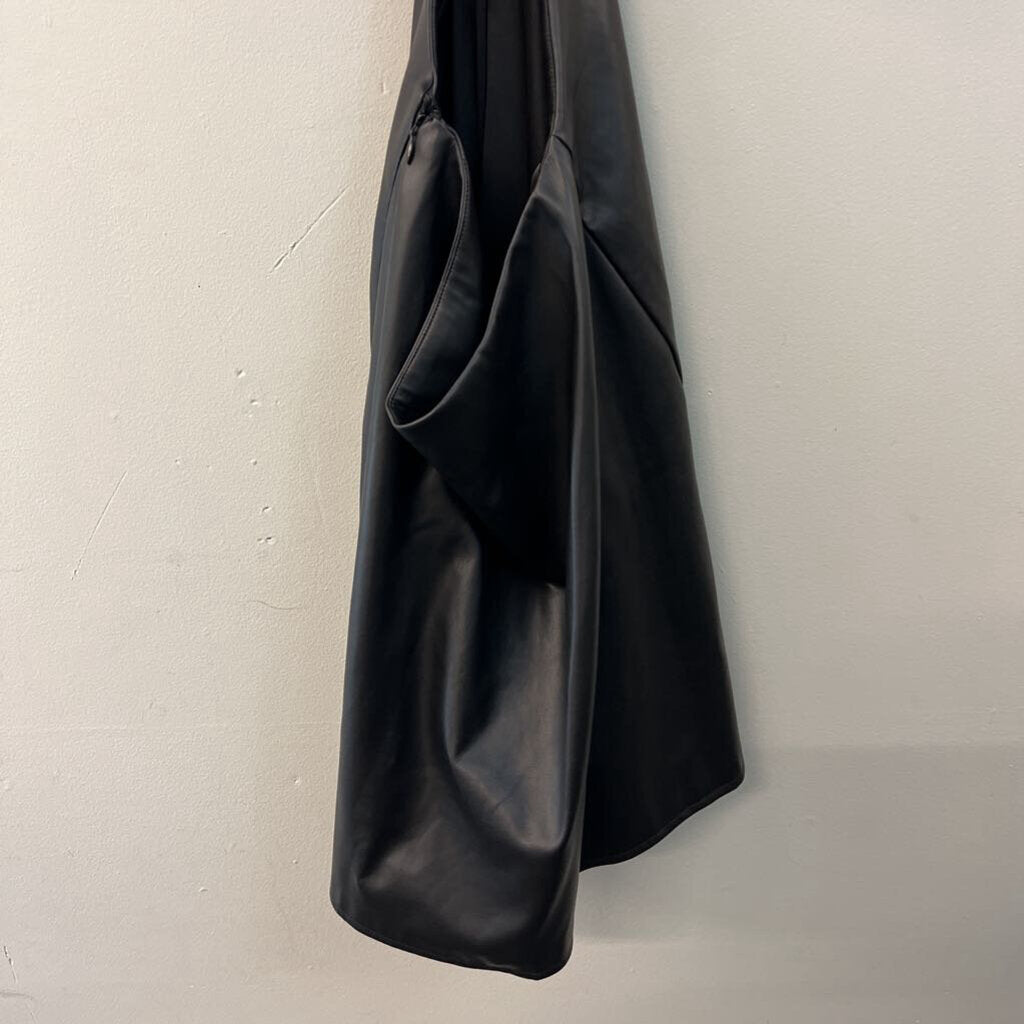 Jason Wu Black Faux Leather Cut Out Short Sleeve Dress Medium