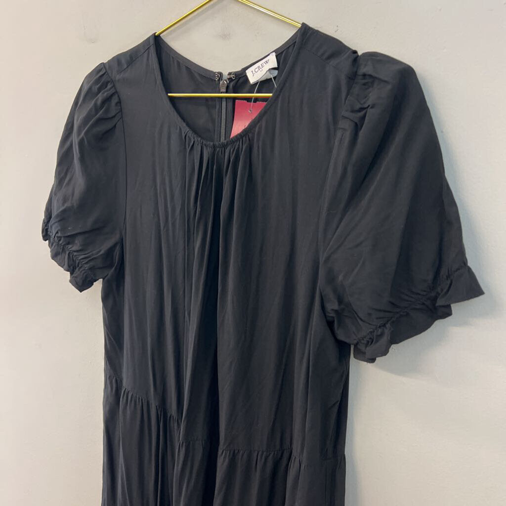 J Crew Black Short Sleeve Tiered Skirt Maxi Dress Medium