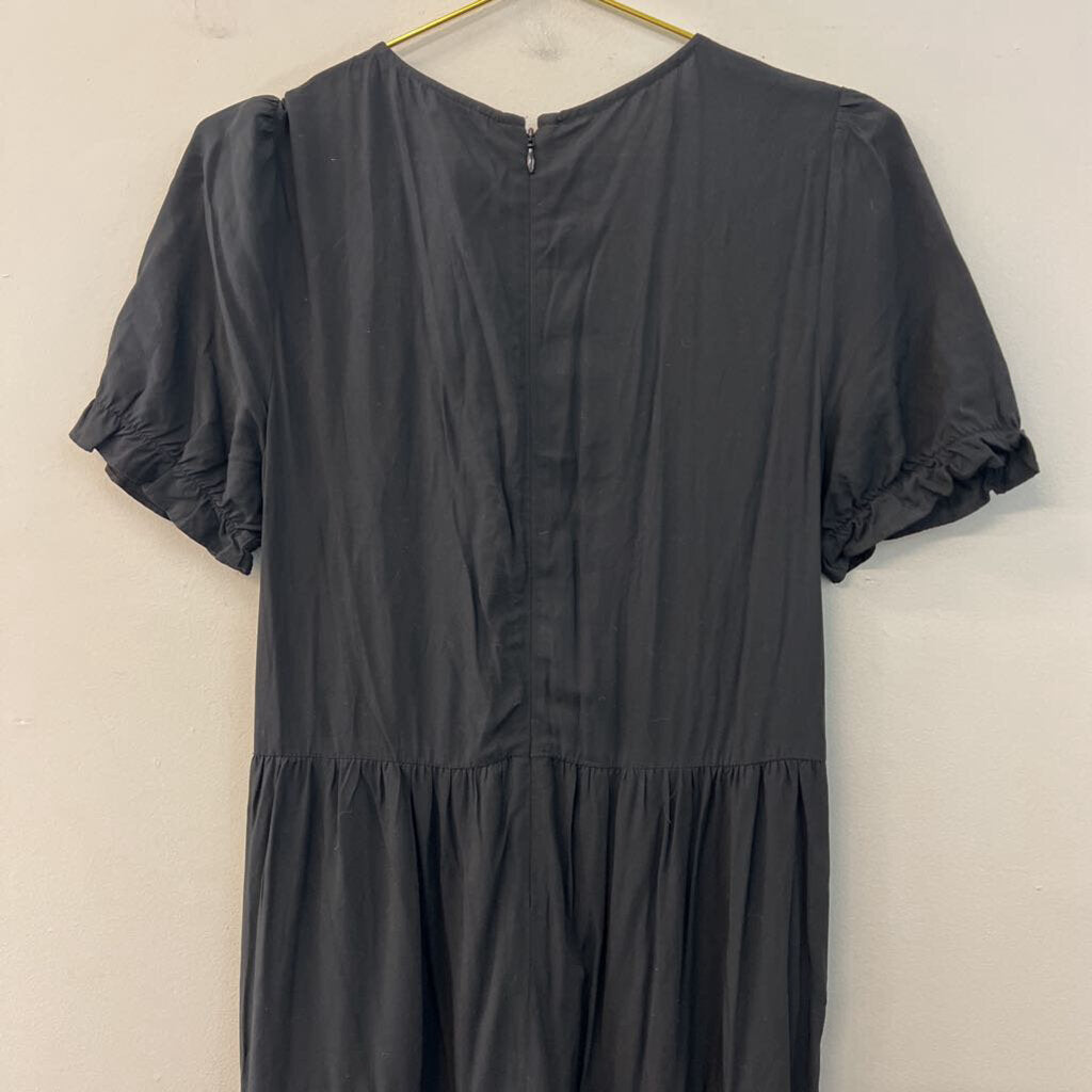 J Crew Black Short Sleeve Tiered Skirt Maxi Dress Medium