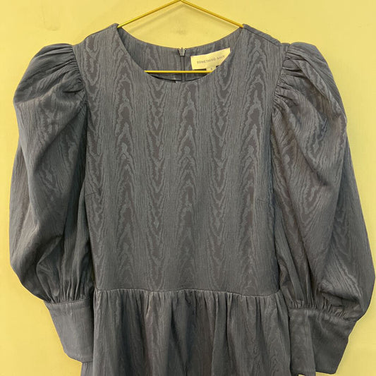 Something Navy Navy Print Long Sleeve Dress Small