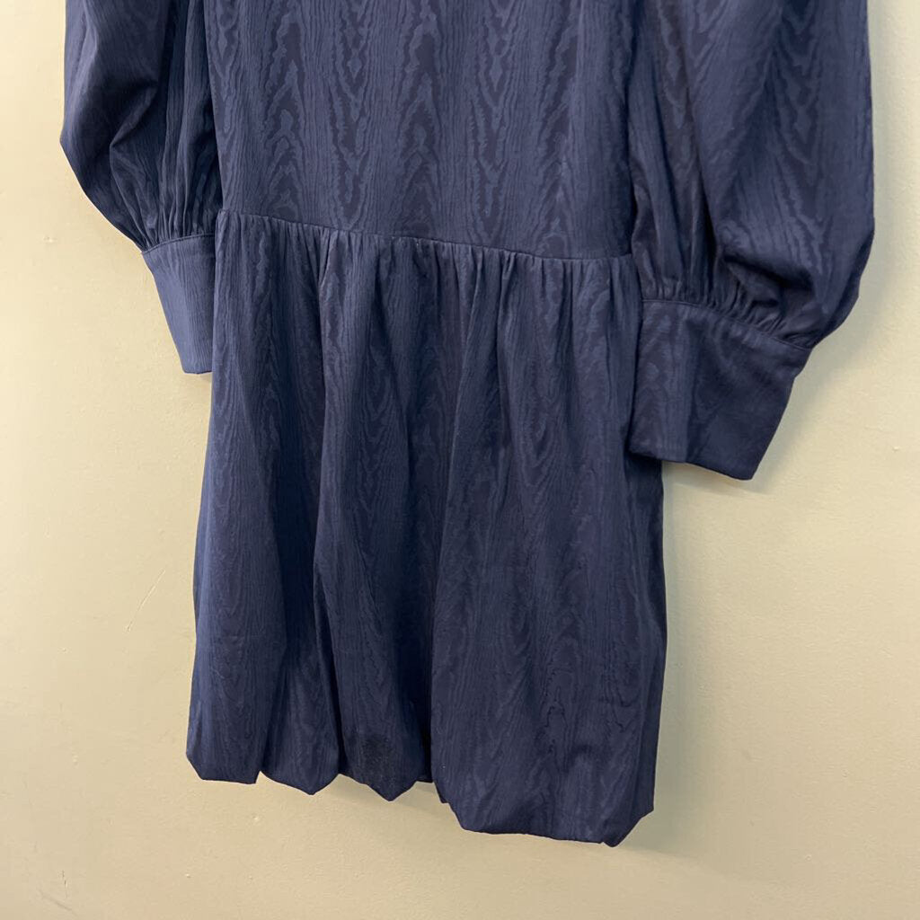 Something Navy Navy Print Long Sleeve Dress Small