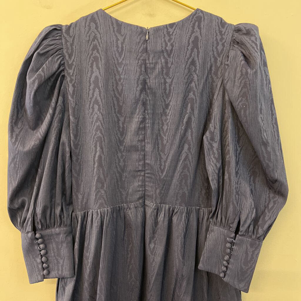 Something Navy Navy Print Long Sleeve Dress Small