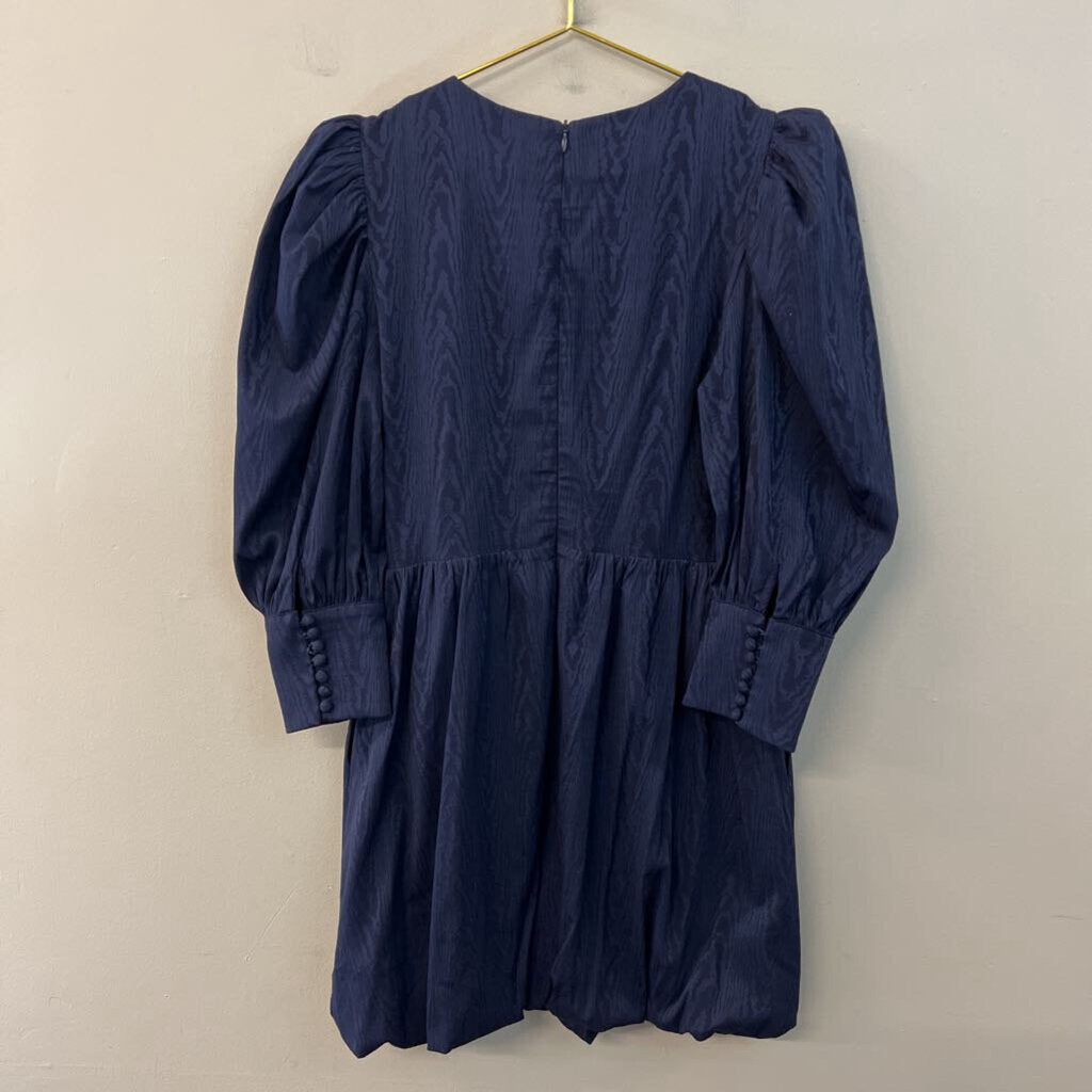 Something Navy Navy Print Long Sleeve Dress Small