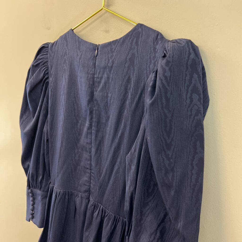 Something Navy Navy Print Long Sleeve Dress Small