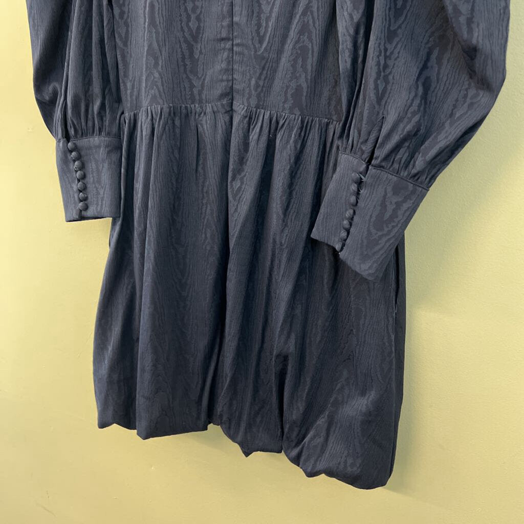 Something Navy Navy Print Long Sleeve Dress Small