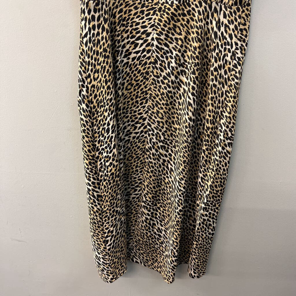 Levi Brown/ Black Leopard Print Silky Maxi Dress Medium