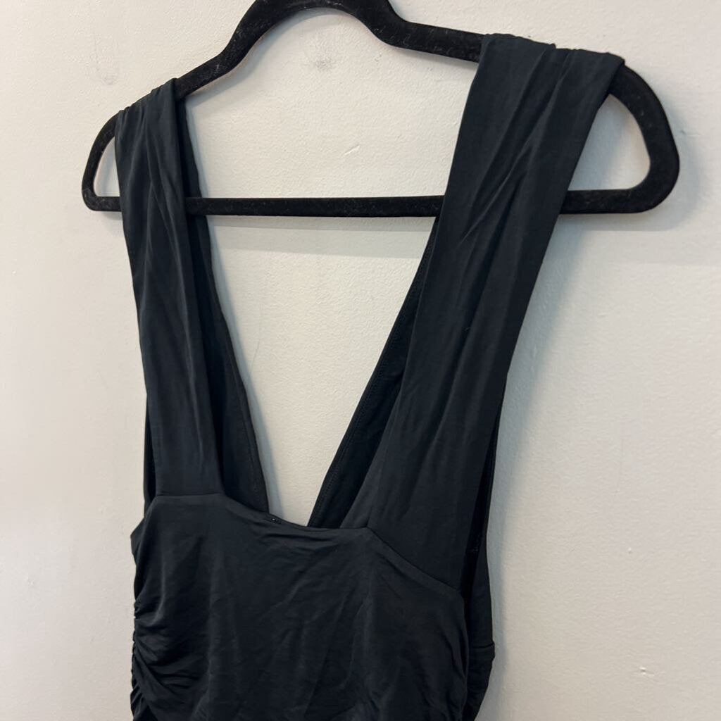 Intimately Free People Black Silky V Neck Mini Dress Medium