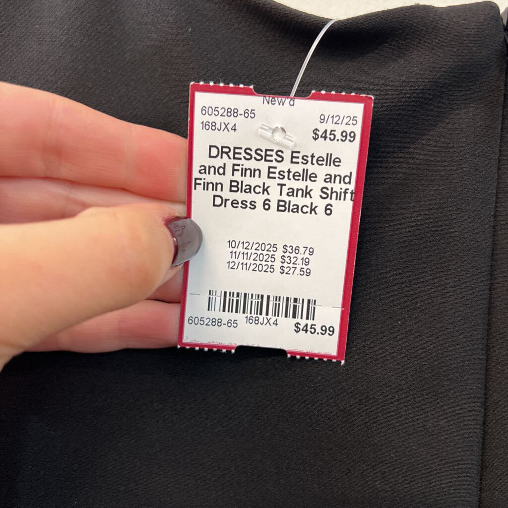 Estelle and Finn Black Tank Shift Dress 6