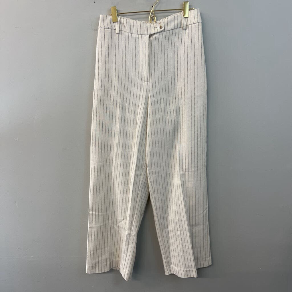 Cream/ Black Pink Stripe Wide Leg Pants Medium