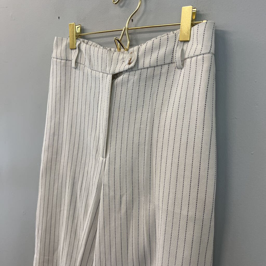 Cream/ Black Pink Stripe Wide Leg Pants Medium