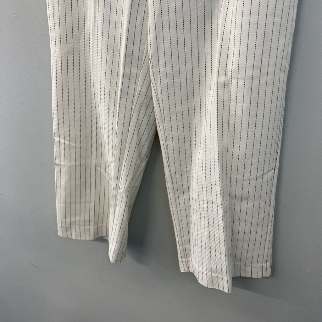Cream/ Black Pink Stripe Wide Leg Pants Medium