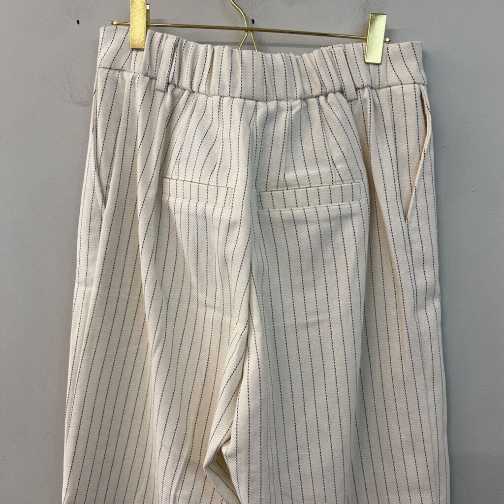 Cream/ Black Pink Stripe Wide Leg Pants Medium
