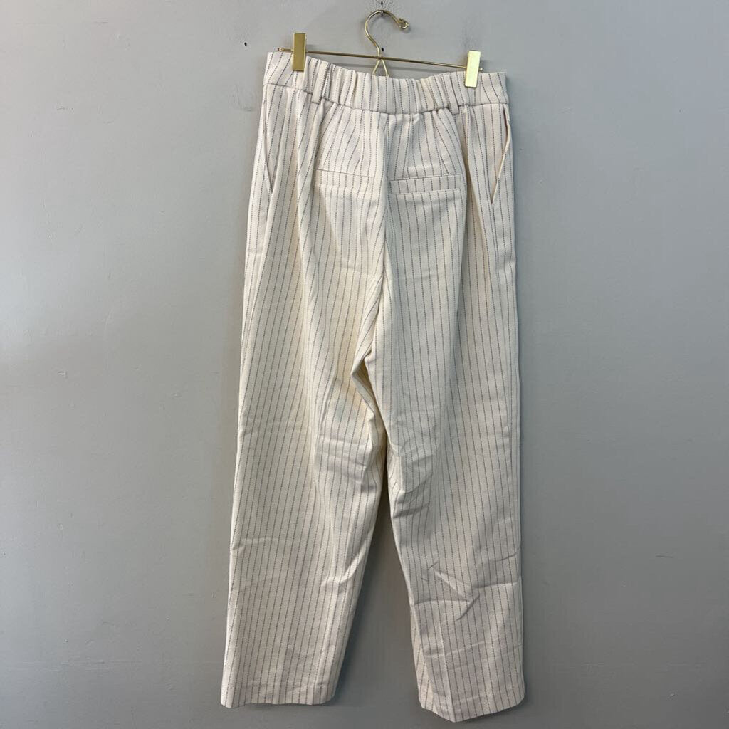 Cream/ Black Pink Stripe Wide Leg Pants Medium