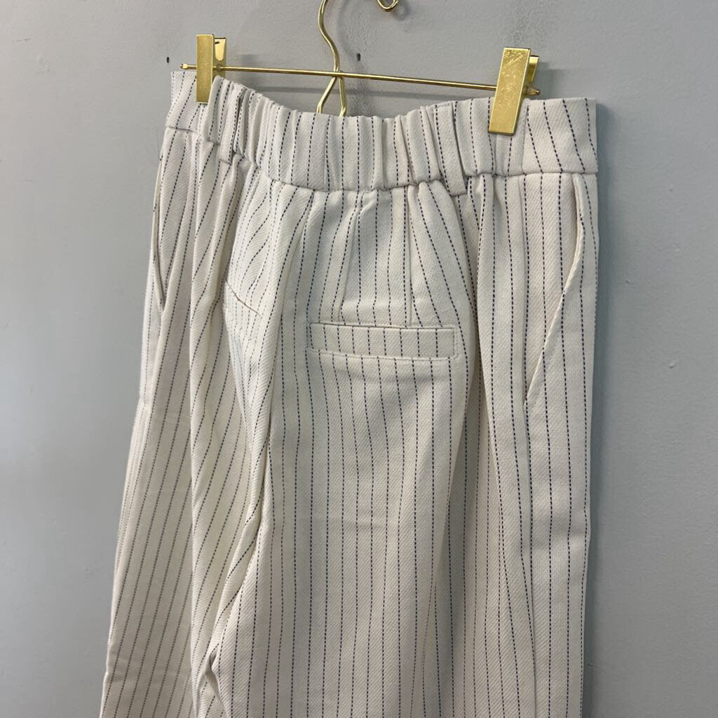 Cream/ Black Pink Stripe Wide Leg Pants Medium