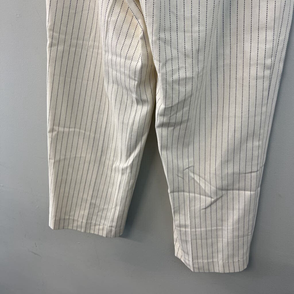 Cream/ Black Pink Stripe Wide Leg Pants Medium