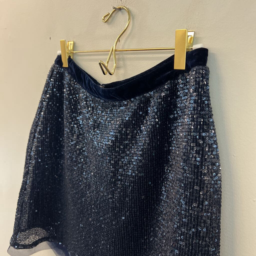 Free People Navy Sequin Mini Skirt 6