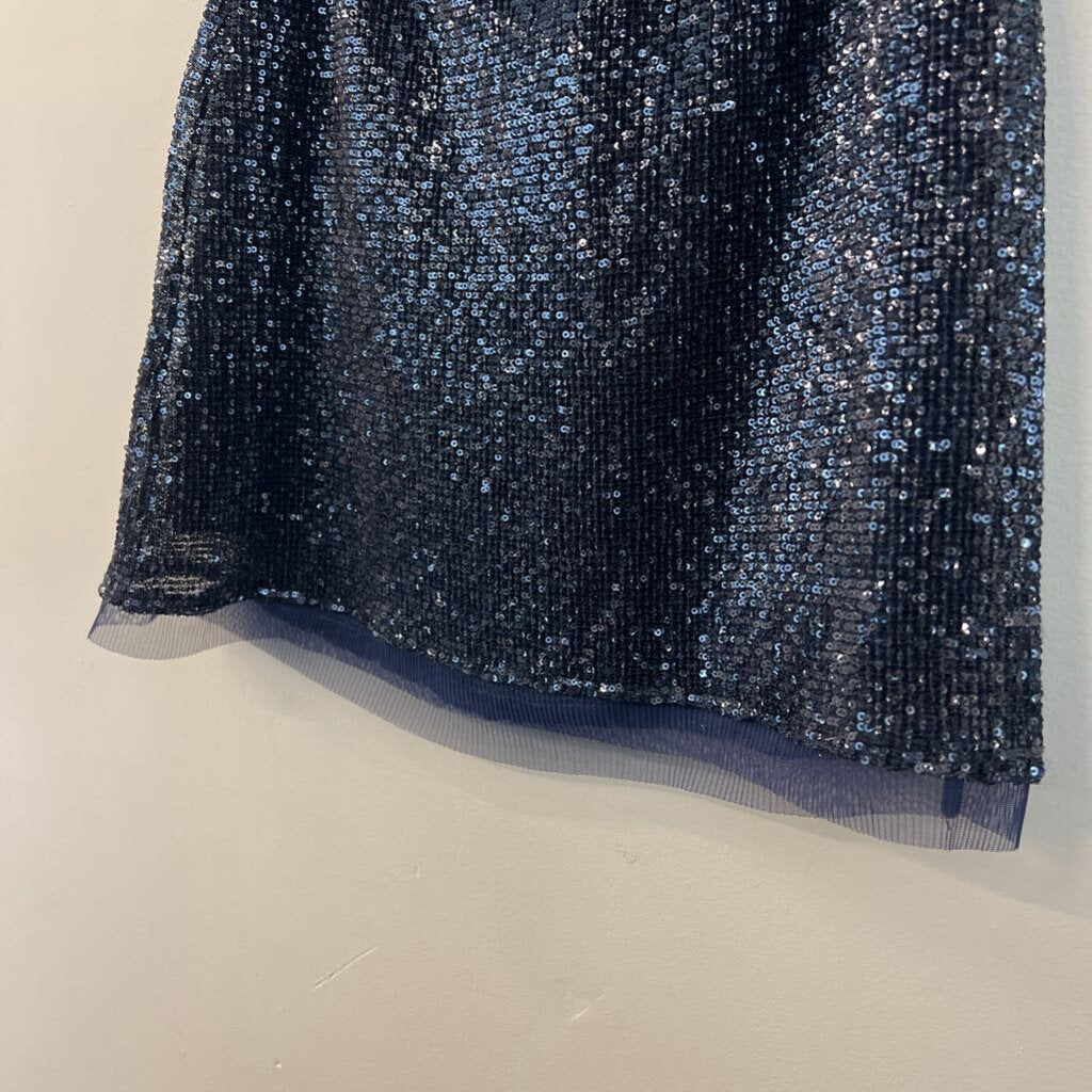 Free People Navy Sequin Mini Skirt 6