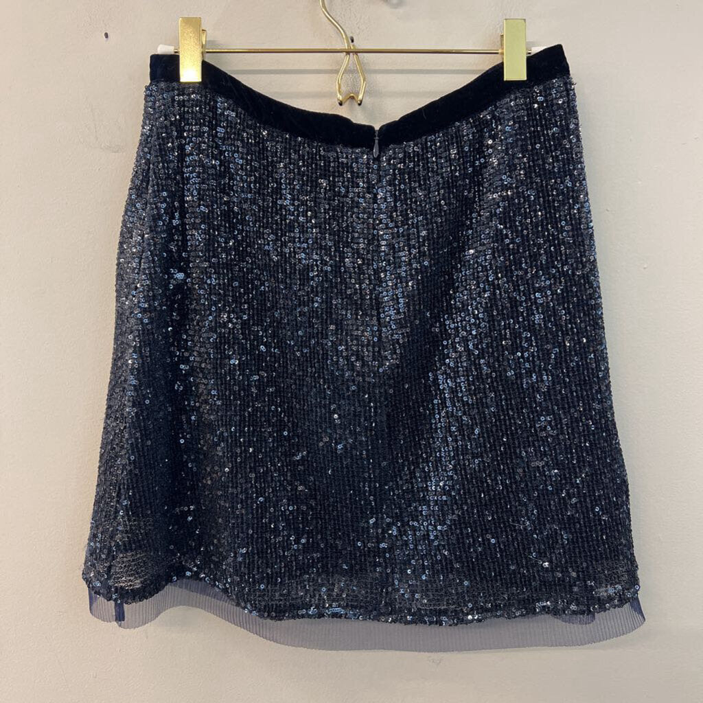 Free People Navy Sequin Mini Skirt 6